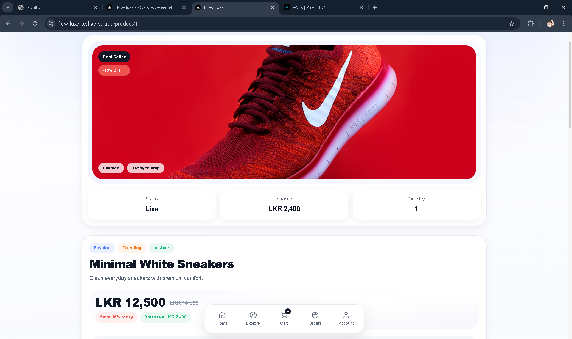 Flow Luxe product detail preview