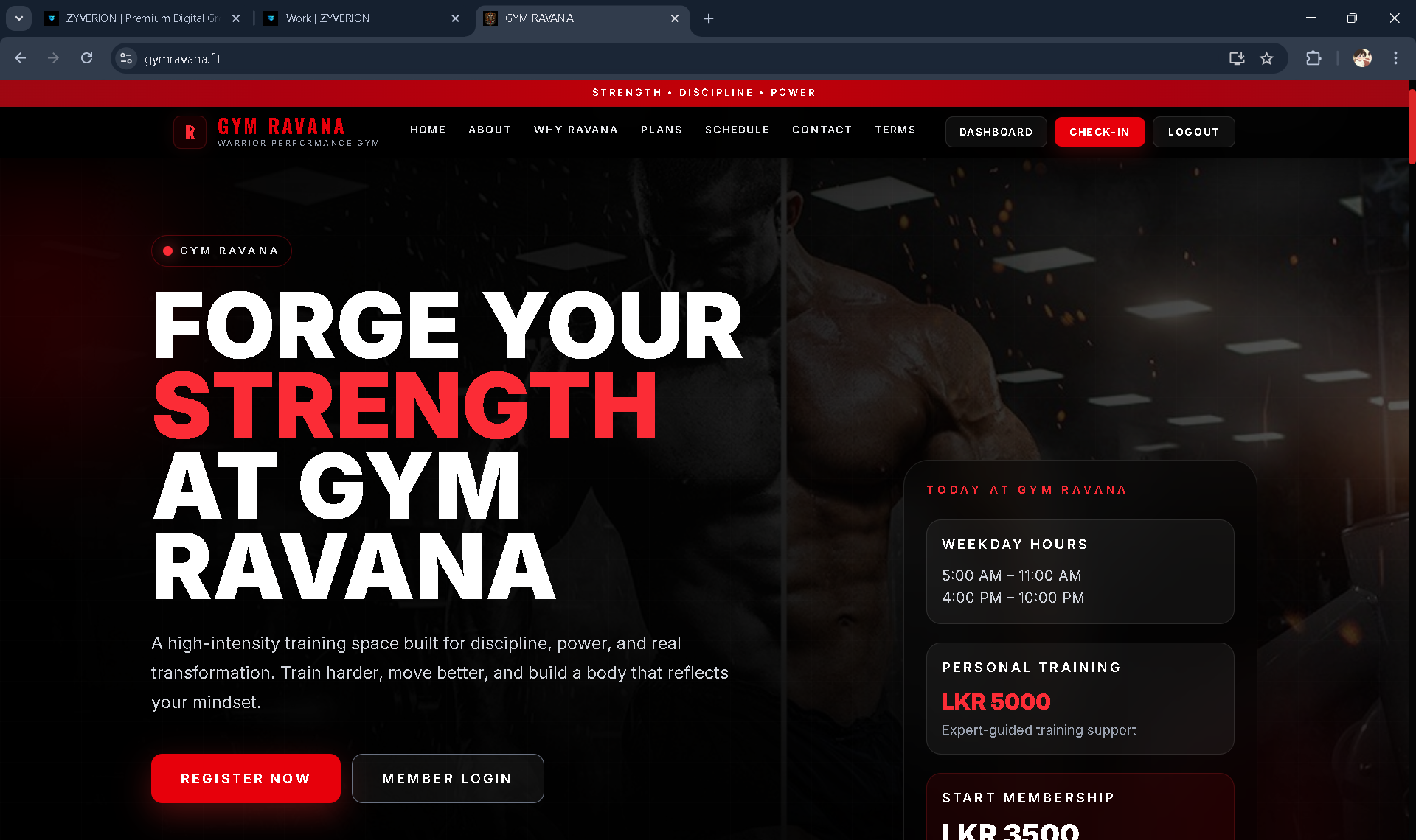 Gym Ravana management platform preview
