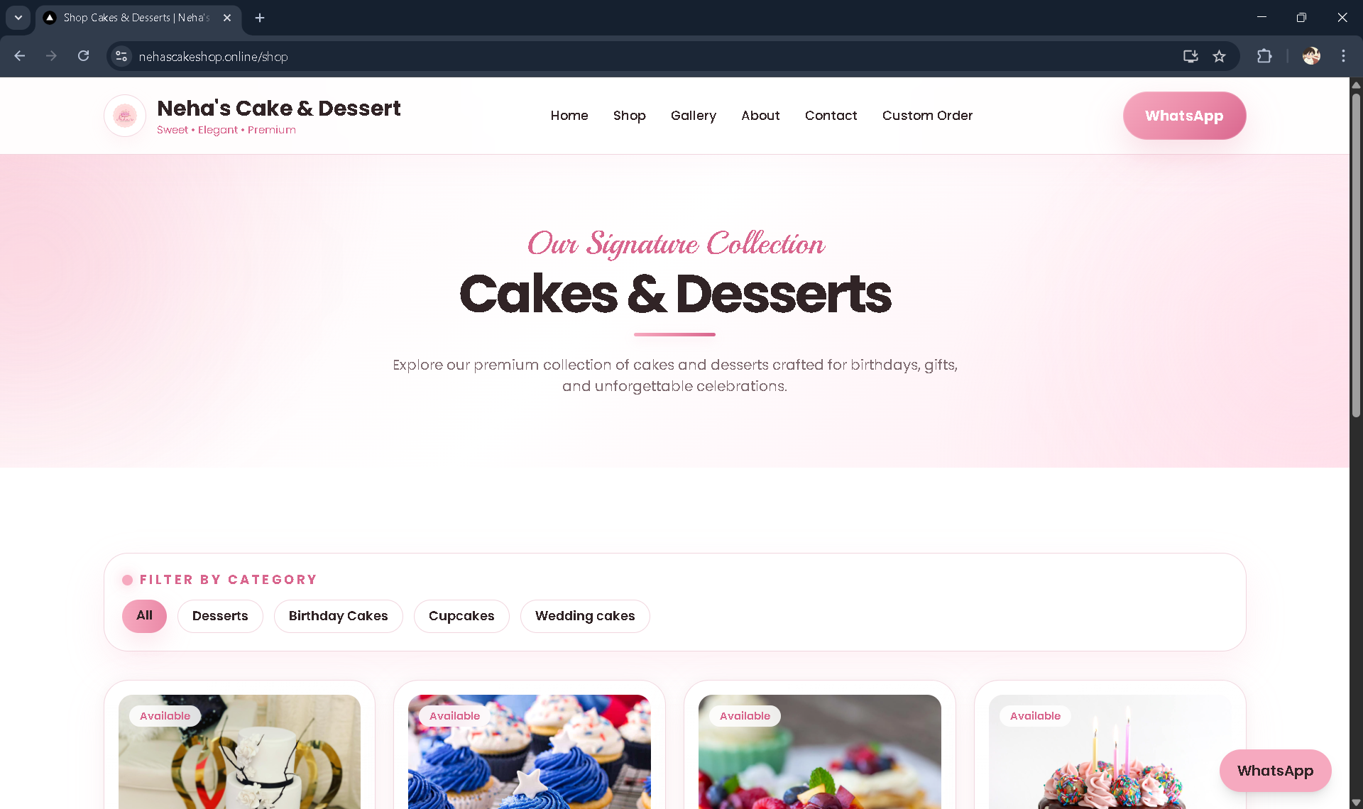 Neha’s Cake shop preview