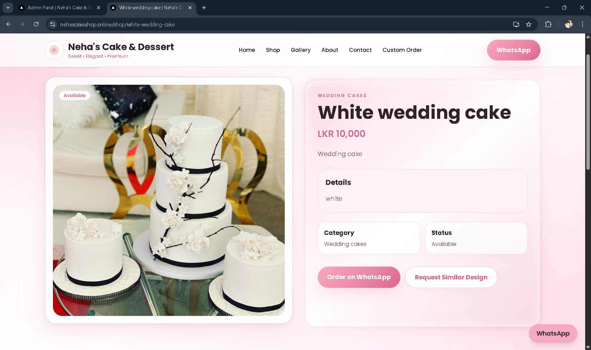 Neha’s Cake product detail preview